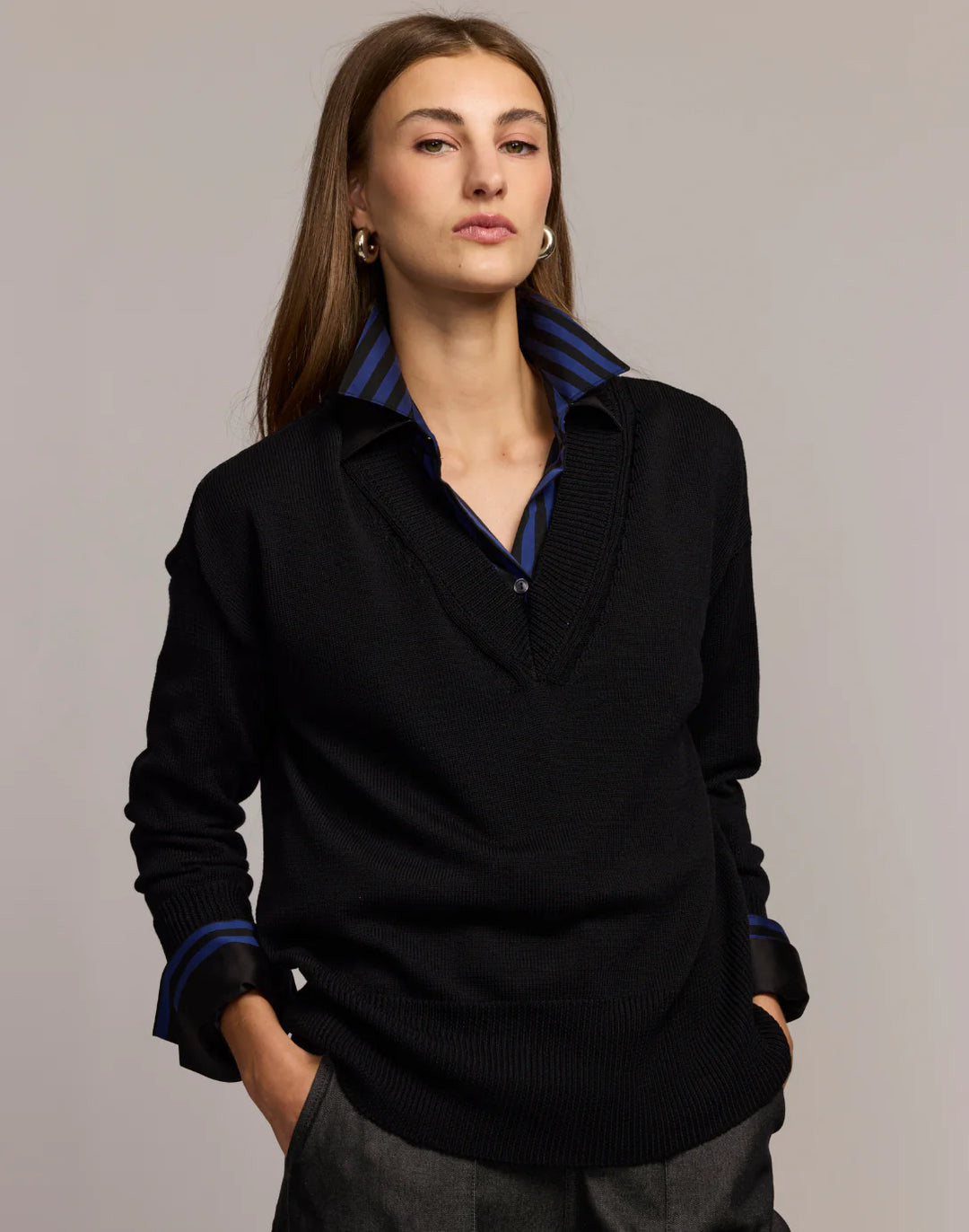 Cameron Black Long Sleeve Sweater