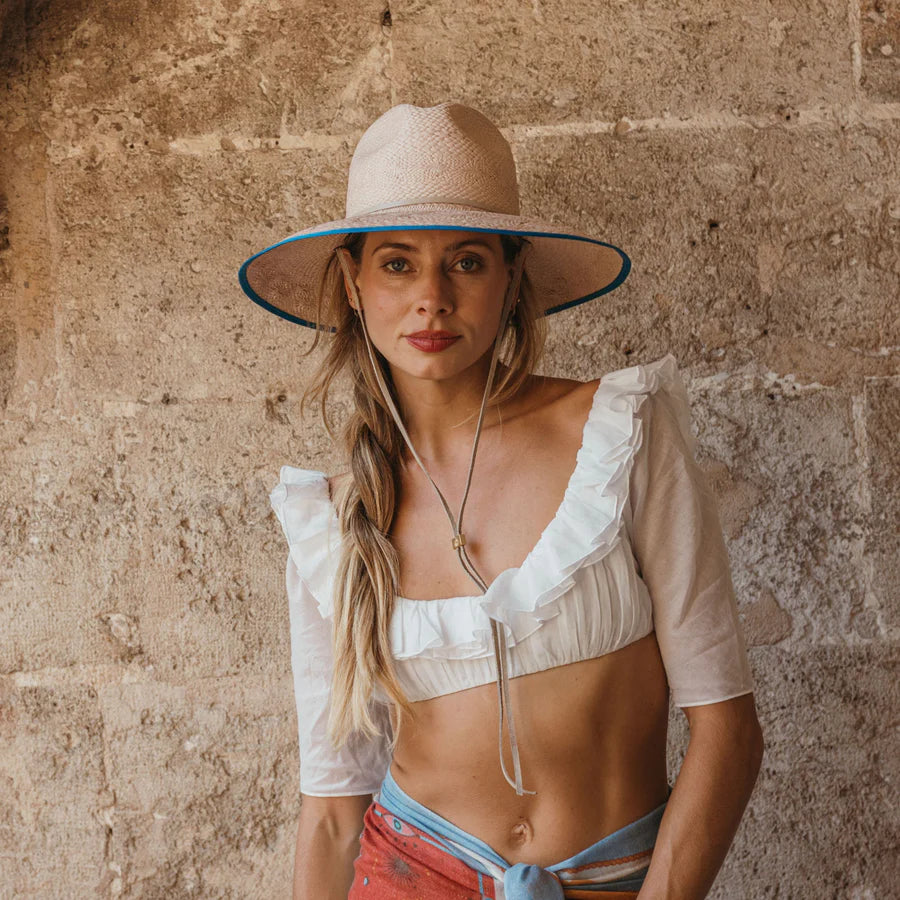 Fiji Hat in Blush and Teal