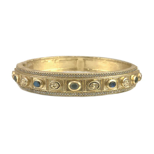 Gold Labradorite Thin Bela Coin Bangle