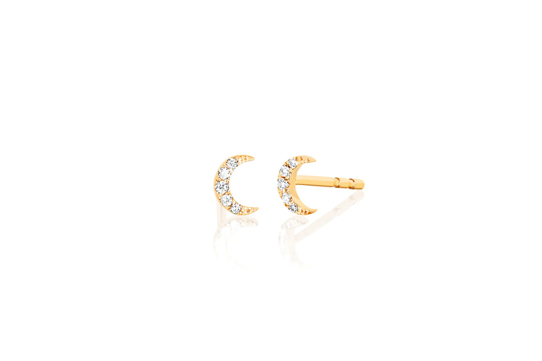 Baby diamond Moon Stud