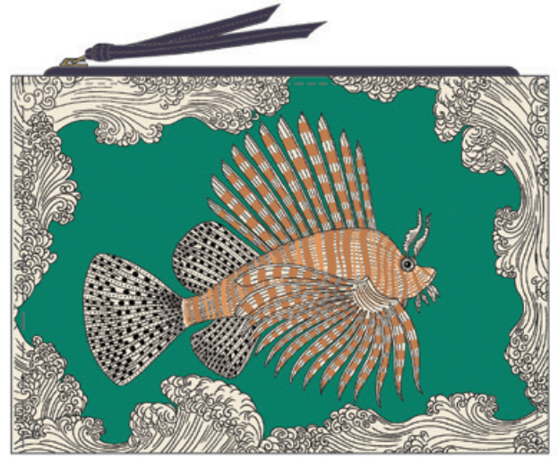 Embroidered Pouchette Poseidon Green