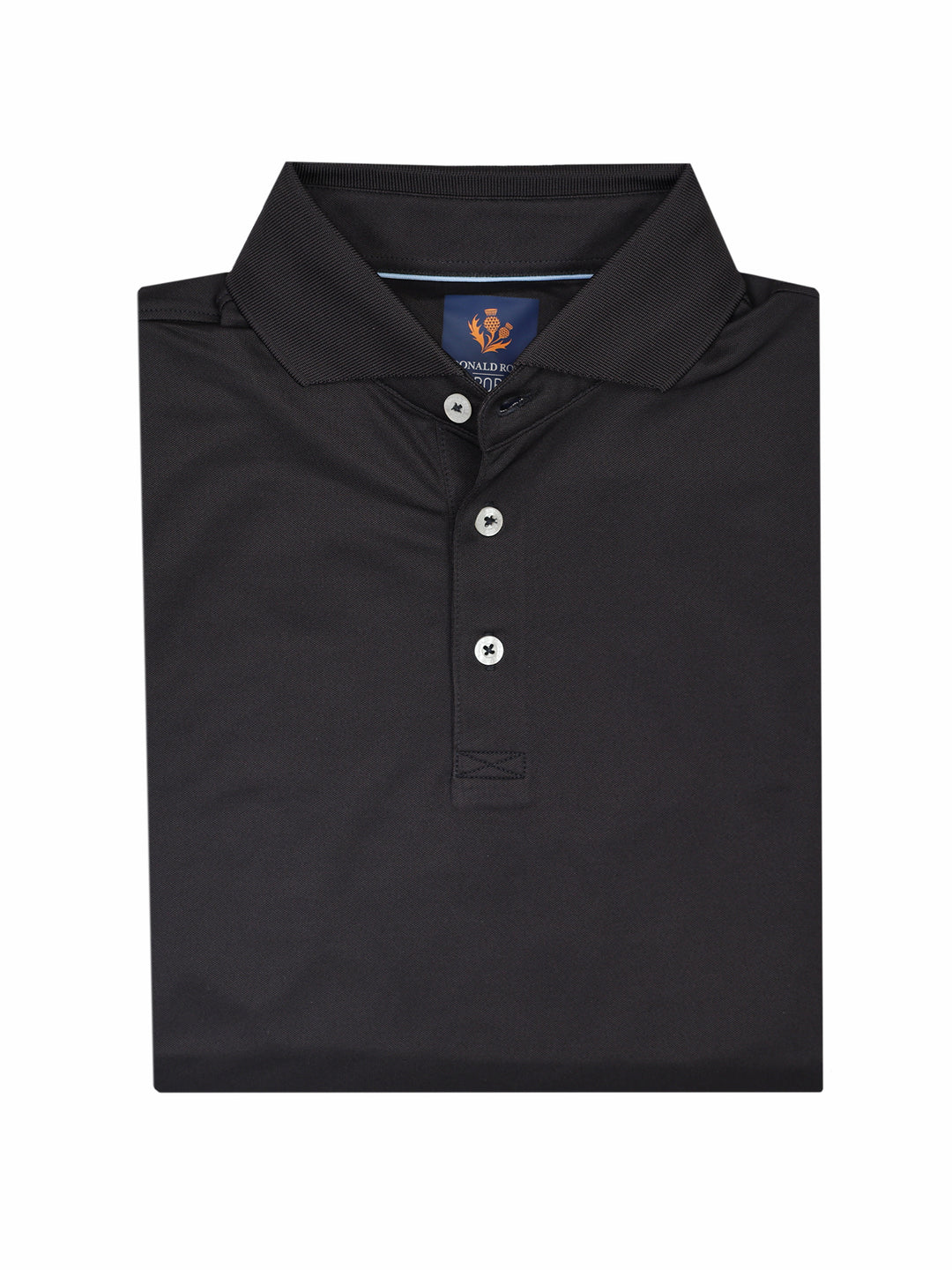 Toby Collared Sport Knit Shirt in Black Pique