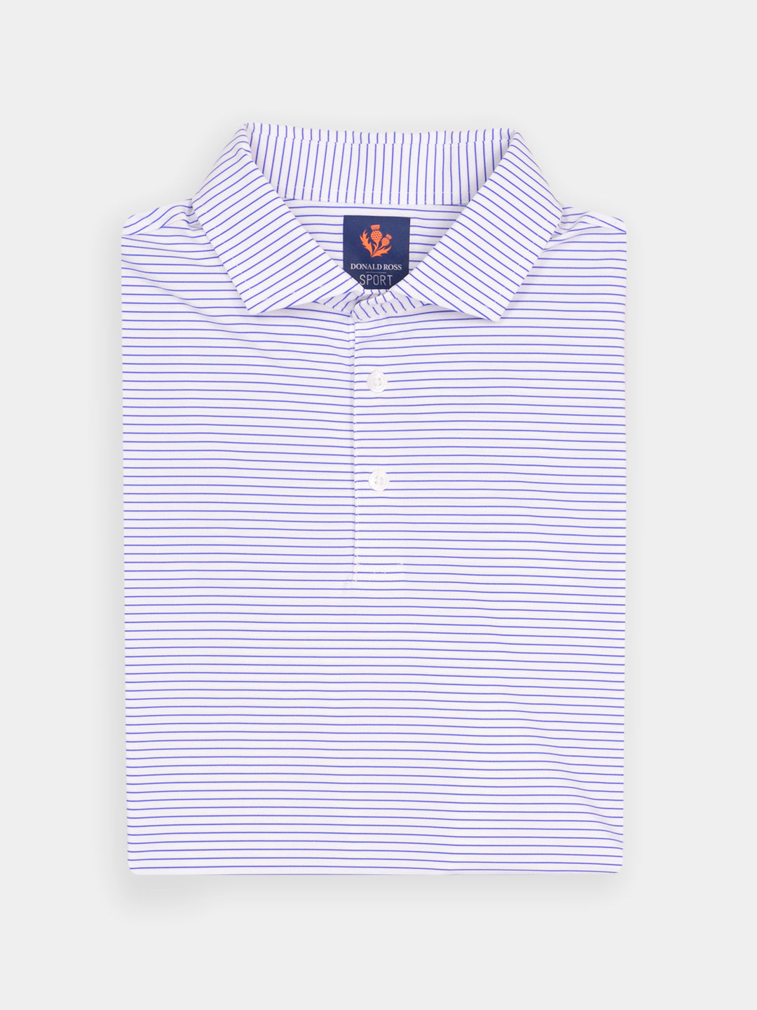 Clark Collared Sport Knit Shirt in White Stripe