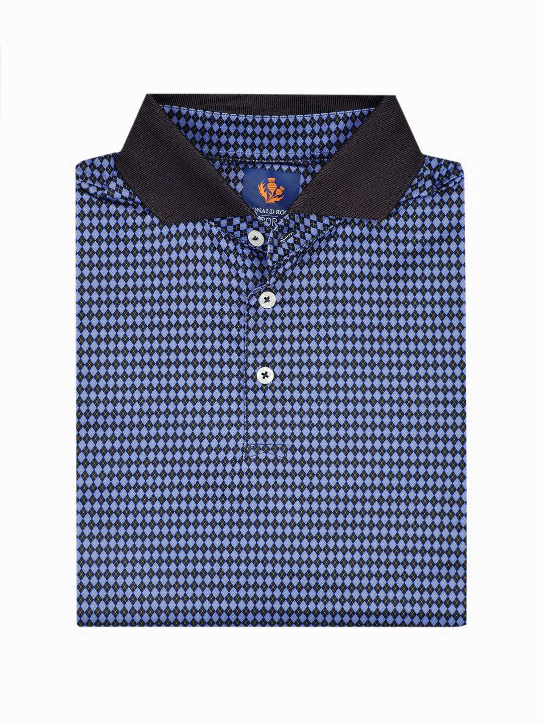 Curtis Collared Sport Knit Shirt in Argyle