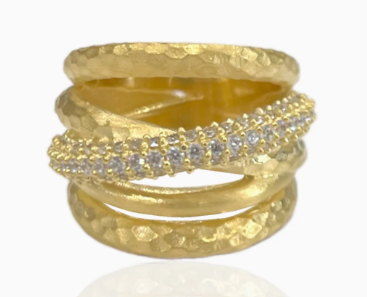 Gold Almora Layered Band Ring