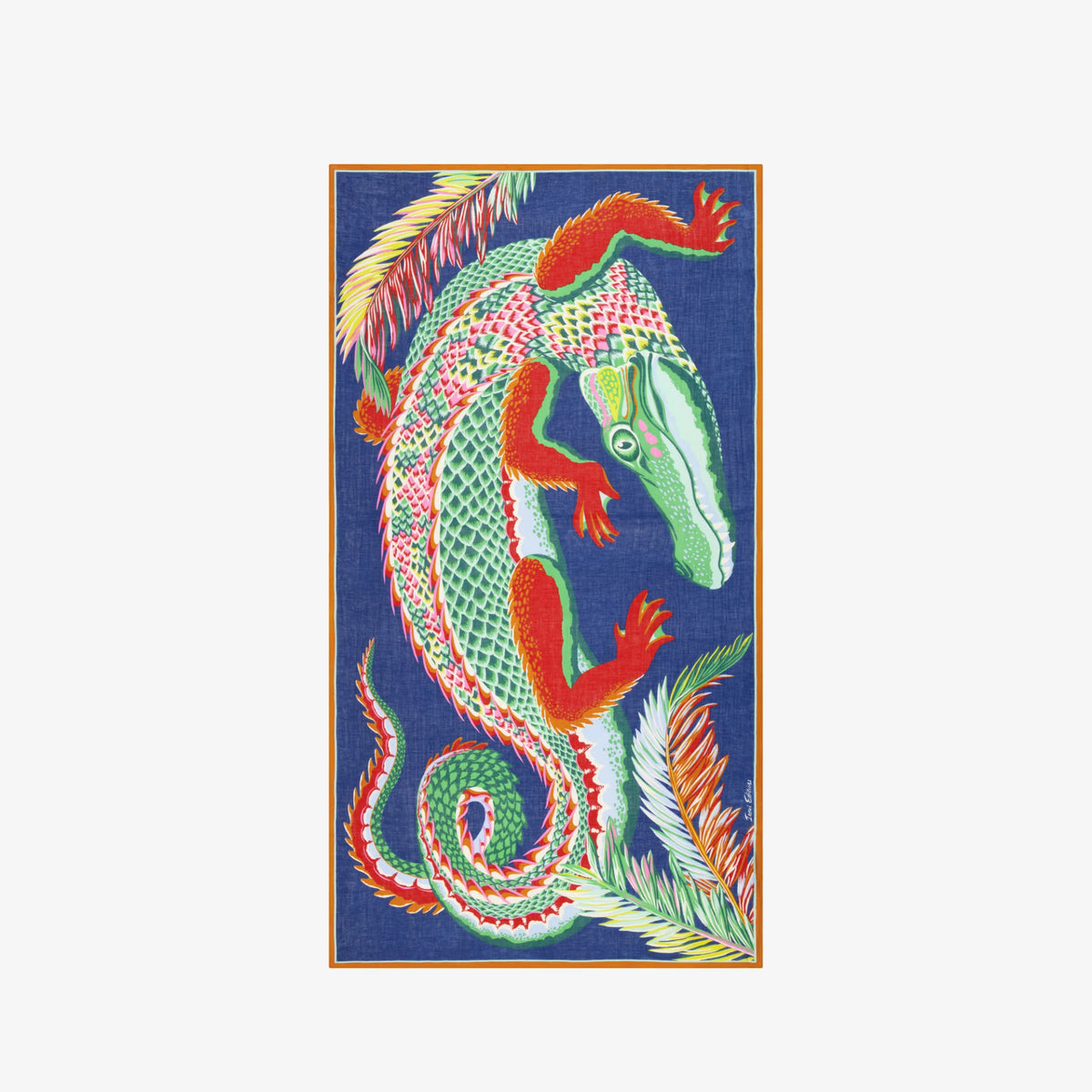 SCARF / ETOLE 100 CROCO DUCK BLUE/BLEU CANARD