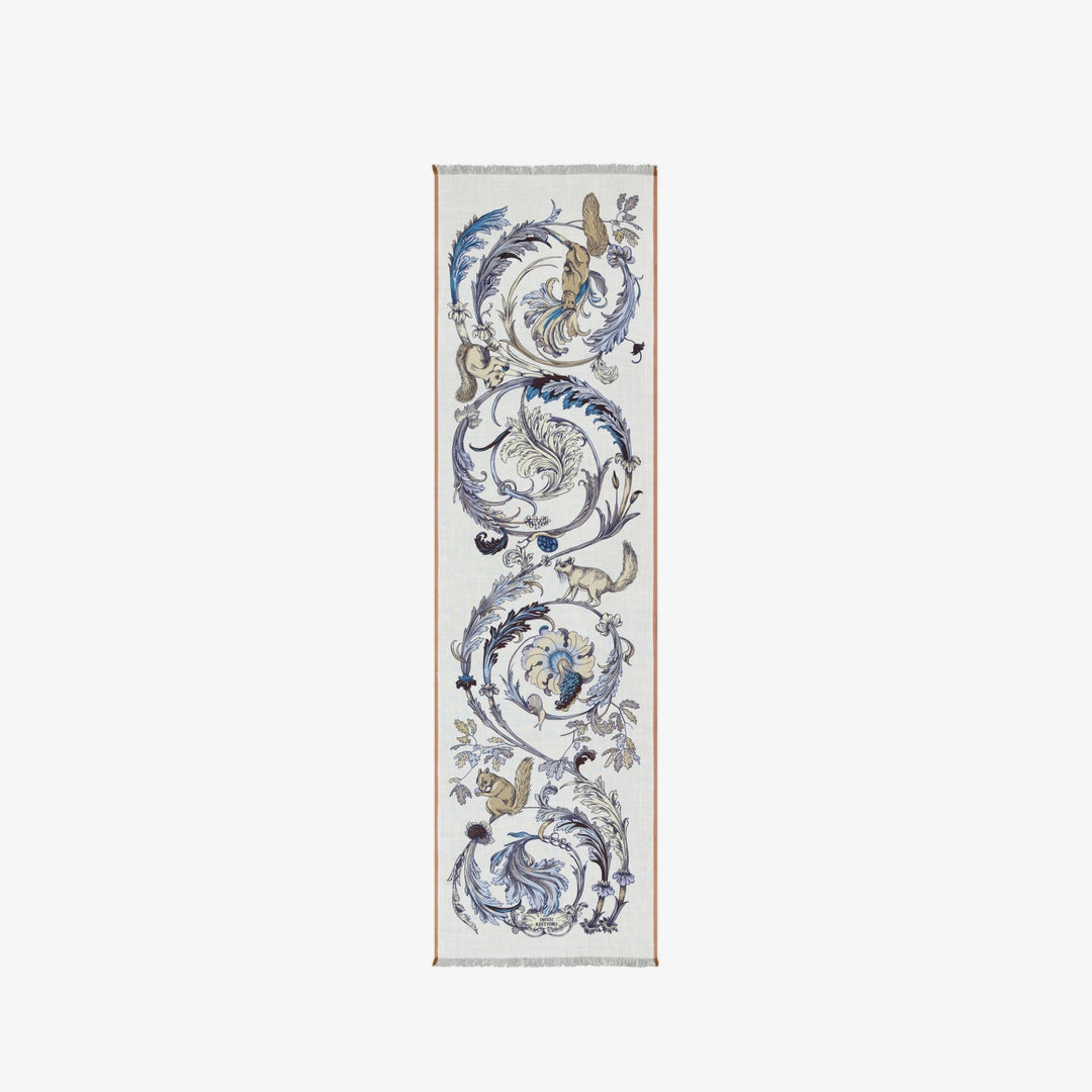 Rococo Wool Scarf 55 in Winter White