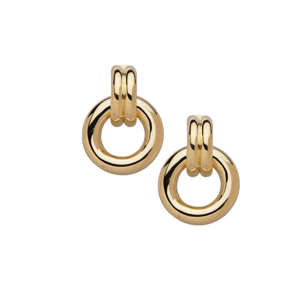 Gina Large 1" Double Hoop Gold Earrings