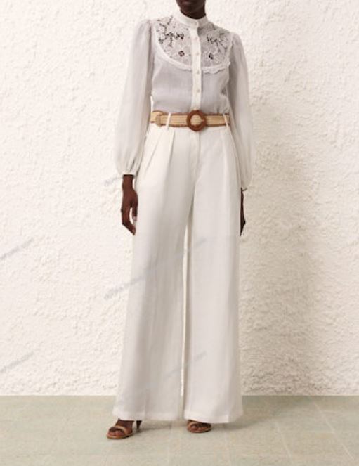 Golden Tuck Pant in Ivory