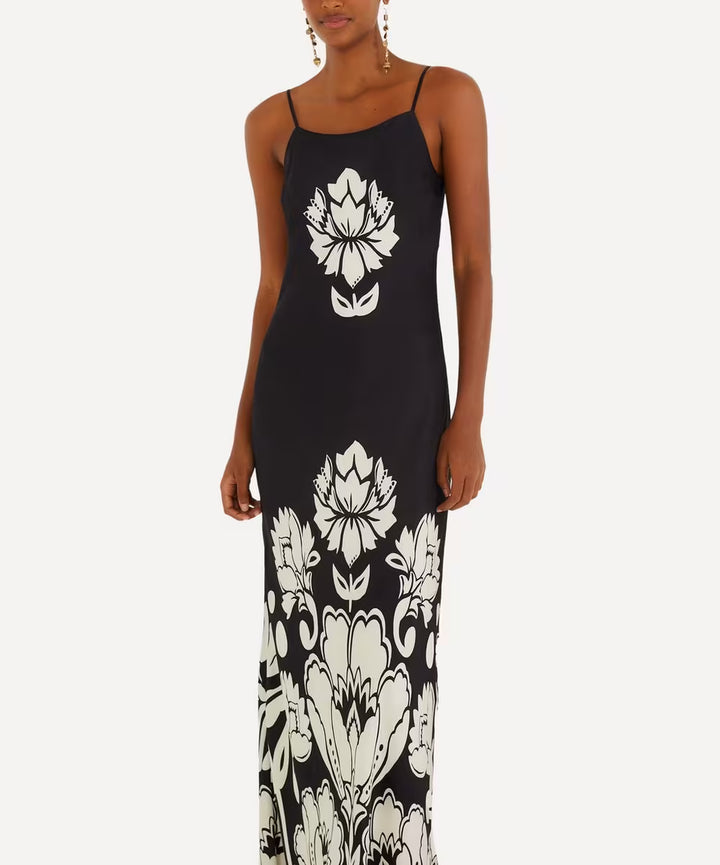 Floral Arabesque Slip Maxi Dress