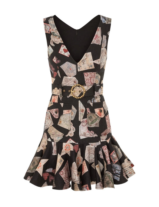 Dream Flip Mini Dress in Black Love Letter