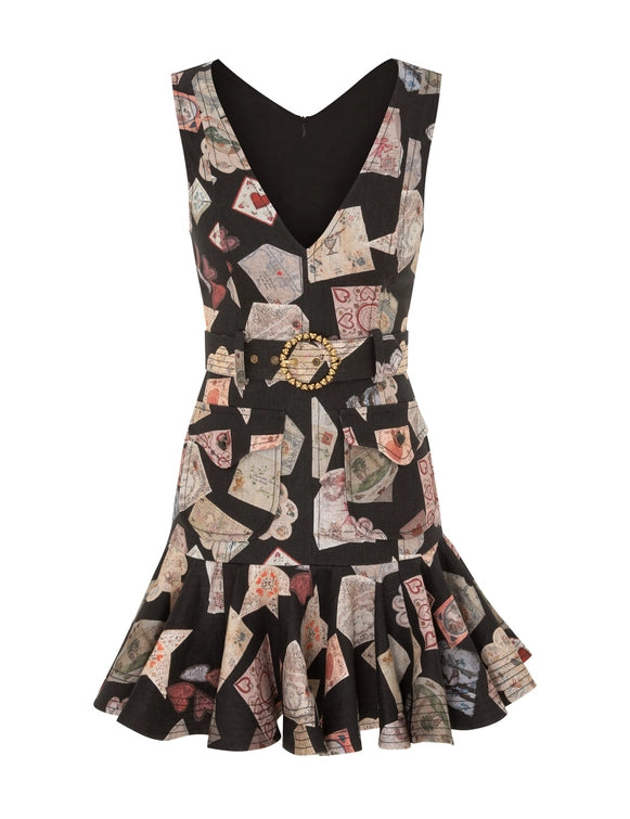 Dream Flip Mini Dress in Black Love Letter