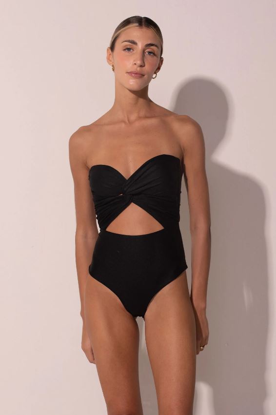 The Black Draped One Piece