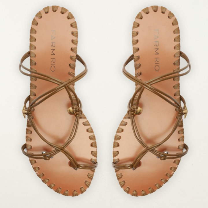Sea Flat Sandal: Sand and Walnut
