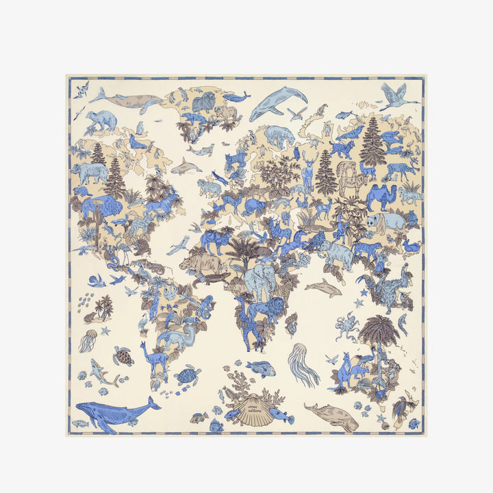 Carre 130 Atlas White Square Scarf