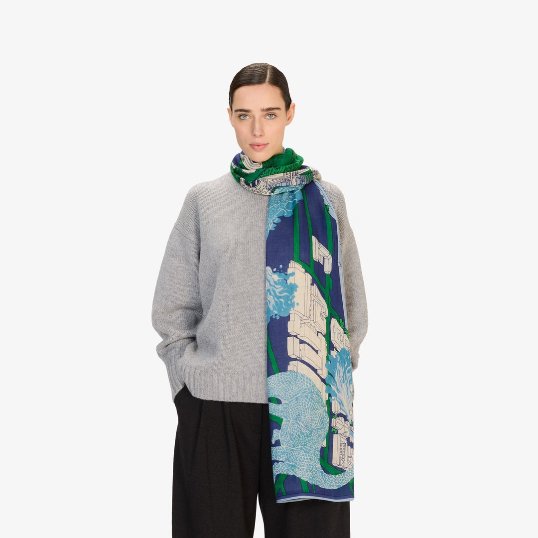 Vegas Scarf 80 in Blue & Green
