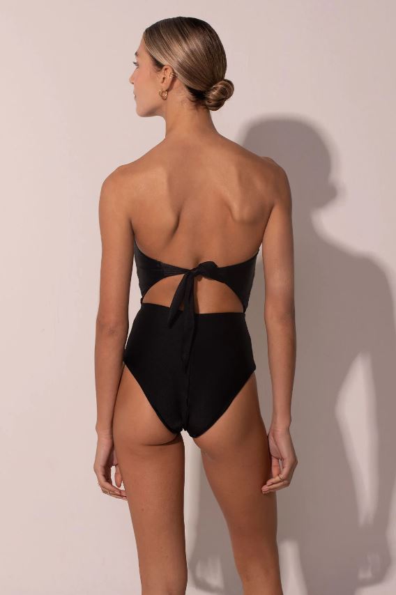 The Black Draped One Piece