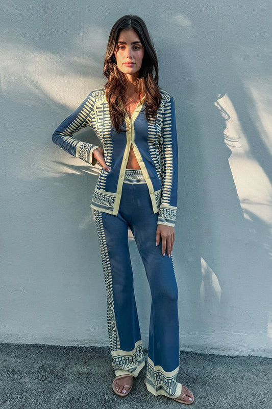 Leonie Pant: Aegean Geometry Blue
