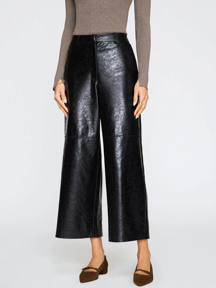 Teo Black Leather Pant