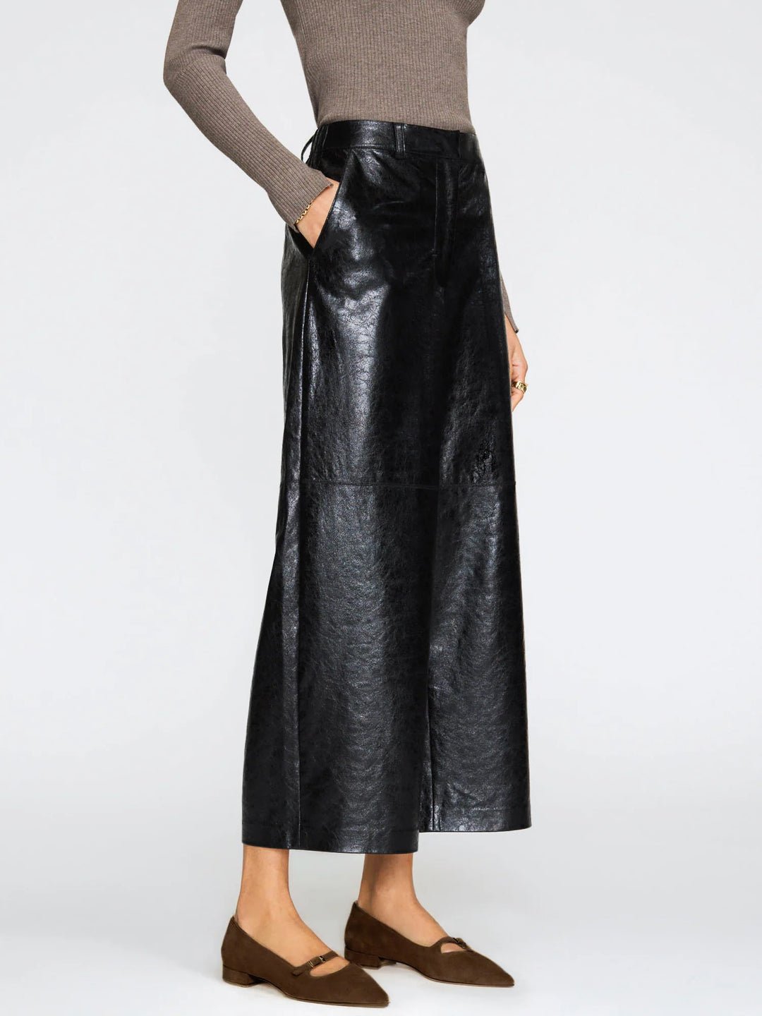 Teo Black Leather Pant