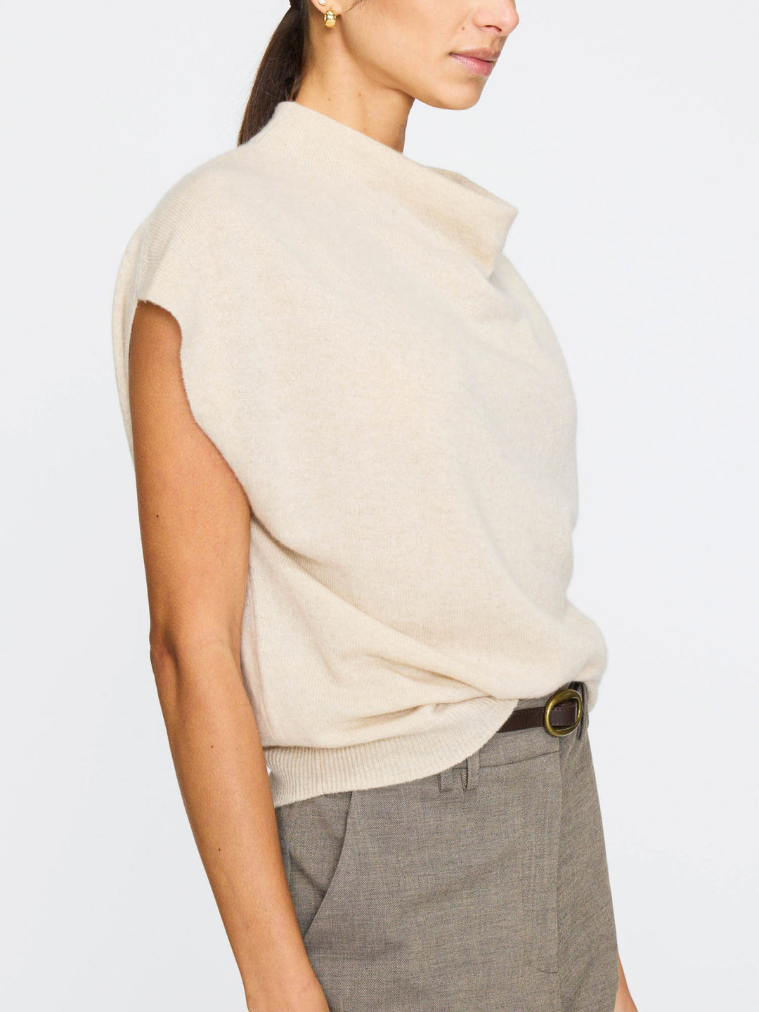 Morten Funnel Neck Top in Bisque