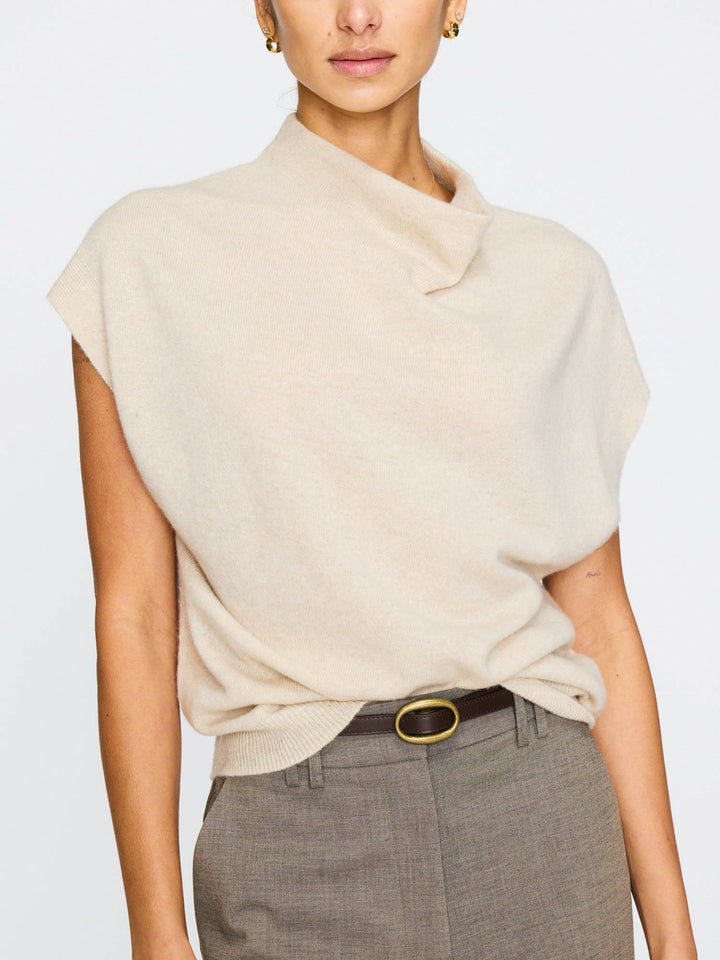 Morten Funnel Neck Top in Bisque