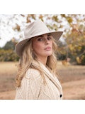Gardenia Hat in Taupe Felt Wool