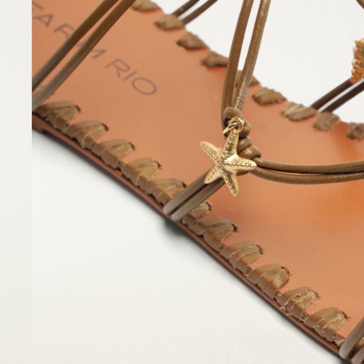 Sea Flat Sandal: Sand and Walnut