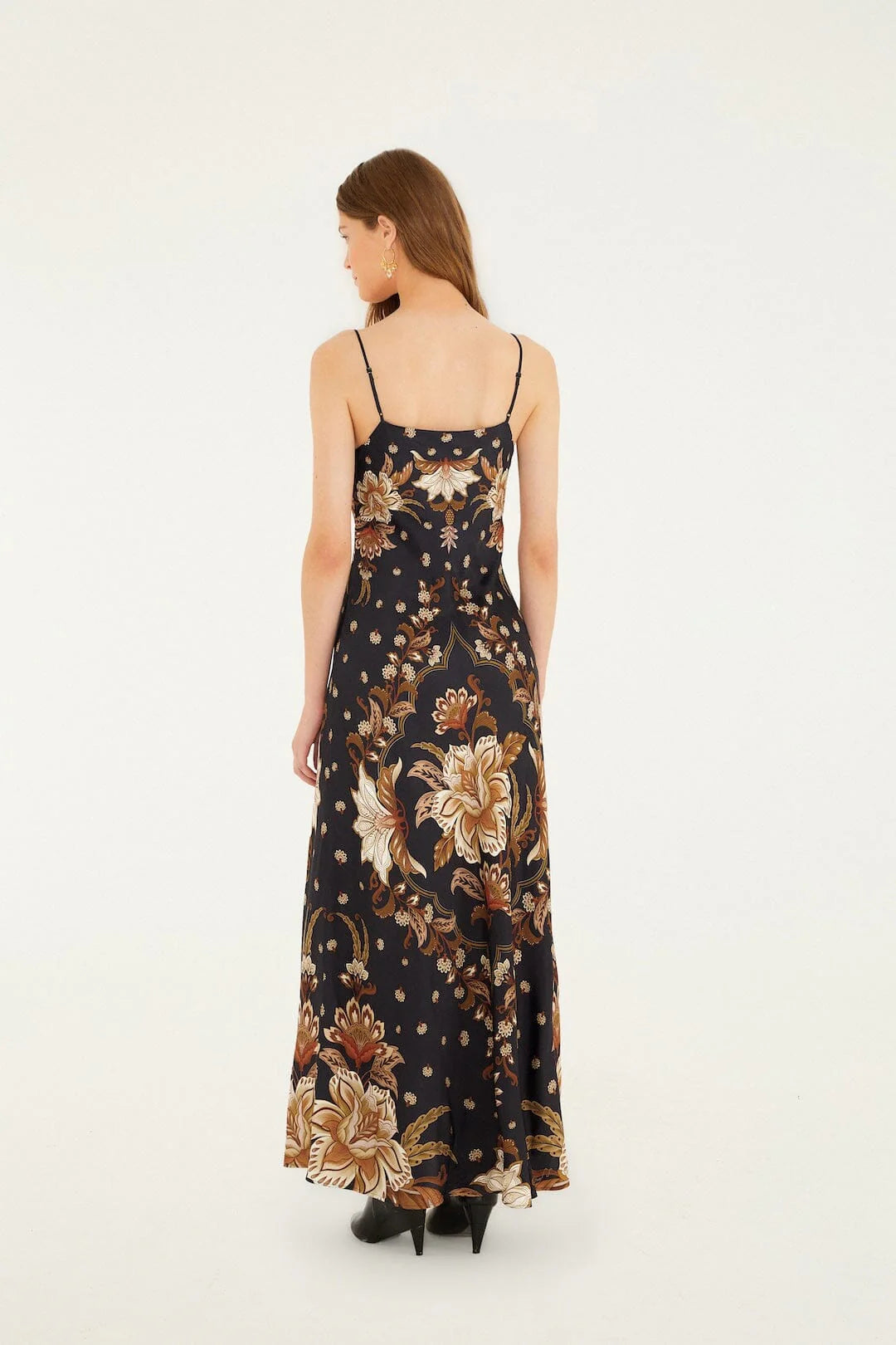 MAJESTIC GARDEN BLACK SLIP DRESS
