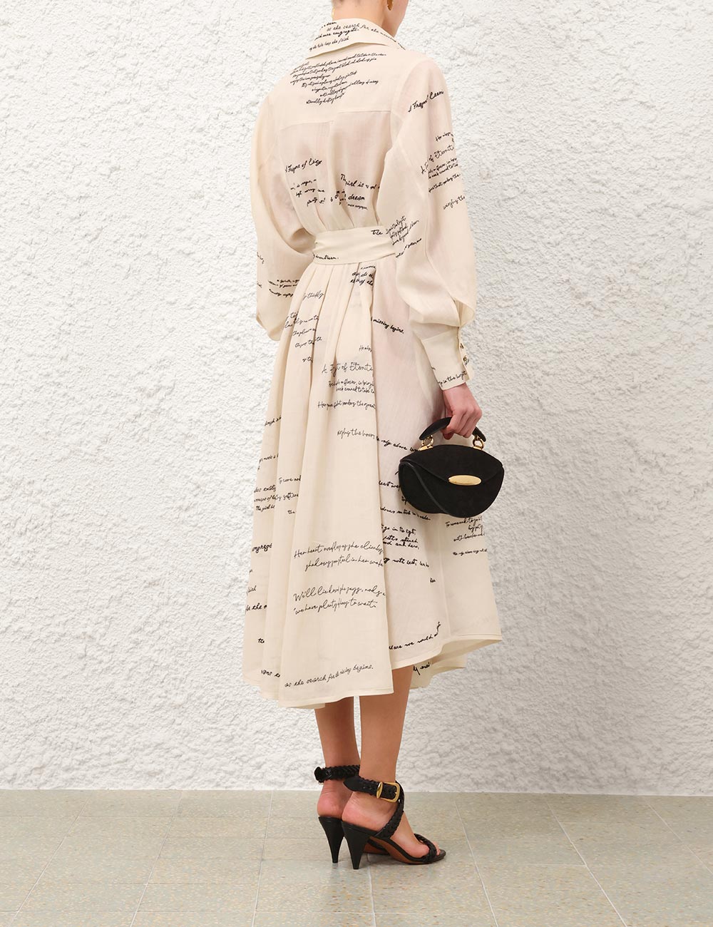 Dream Poem Embroidered Shirt Dress