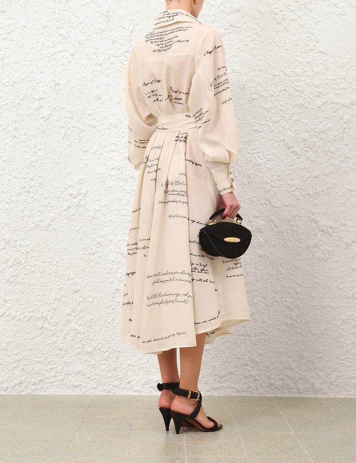 Dream Poem Embroidered Shirt Dress