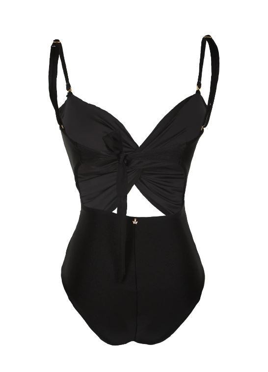 The Black Draped One Piece