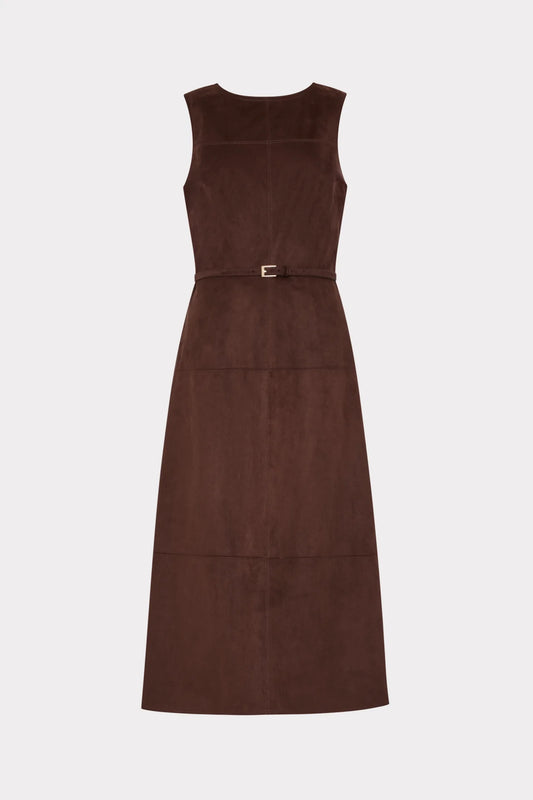 Frankie Suede Belted Midi Dress