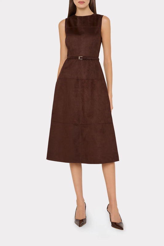 Frankie Suede Belted Midi Dress