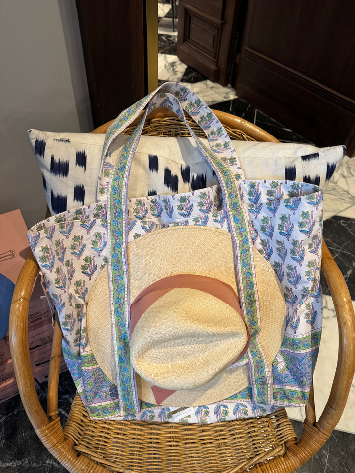 Large Beach Bag with Hat Holder