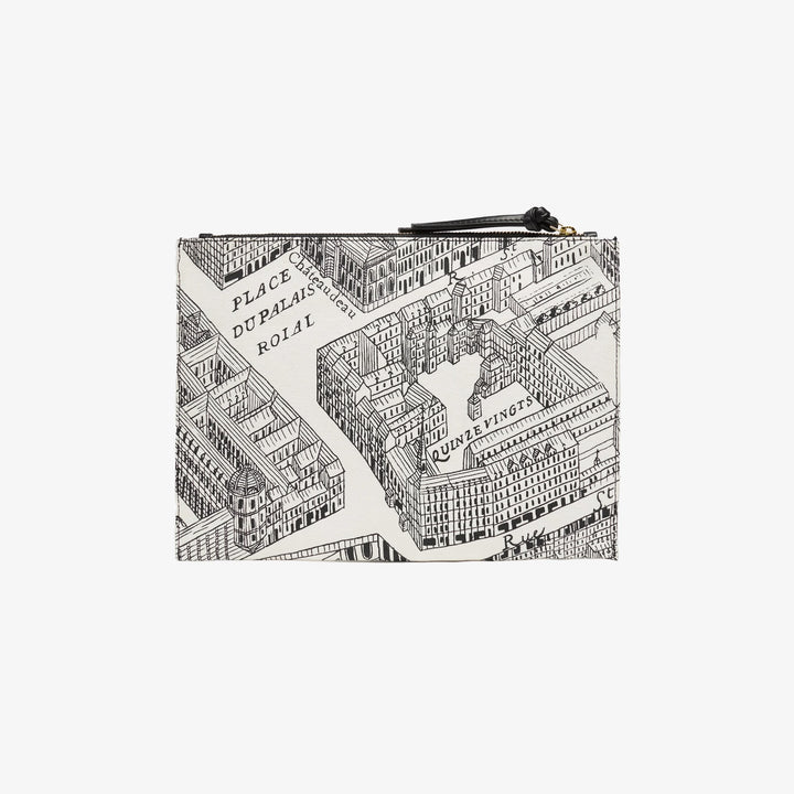 Pouchette Louvre in Black/Ecru