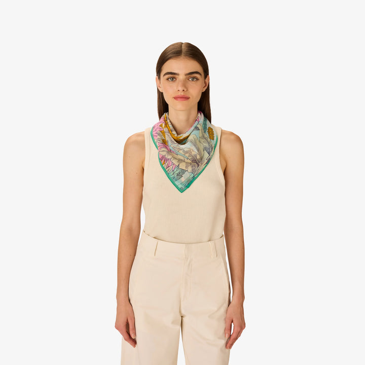 Carre 65 Cotton Robinson Blue Square Scarf