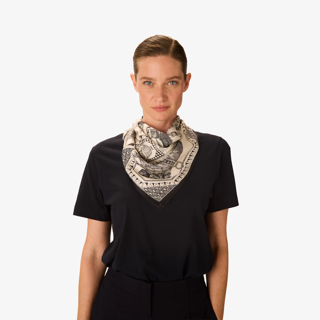 Carre 65 Barocco Black Square Scarf