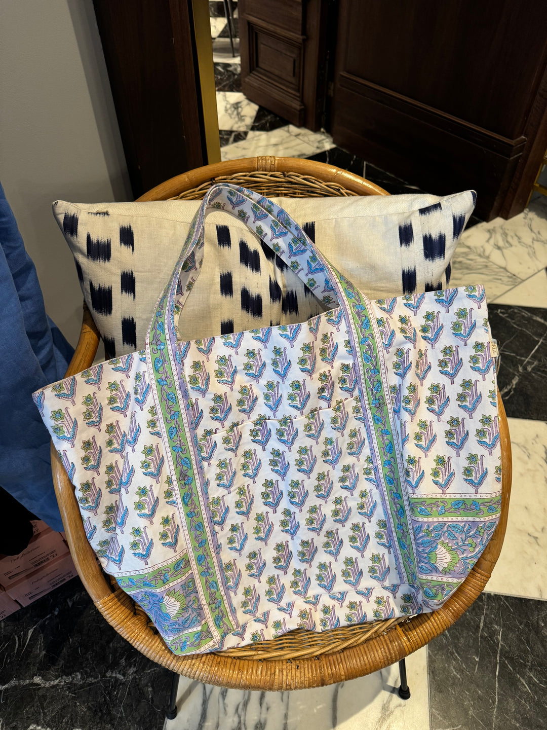 Large Beach Bag with Hat Holder