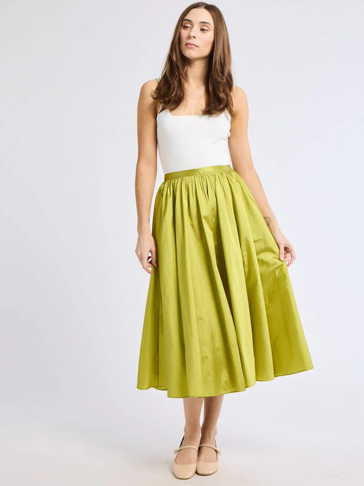 Ayla Skirt Chartreuse Taffeta