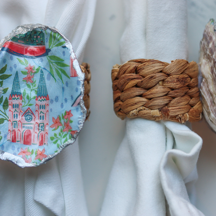 Handcrafted Oyster Shell Napkin Rings