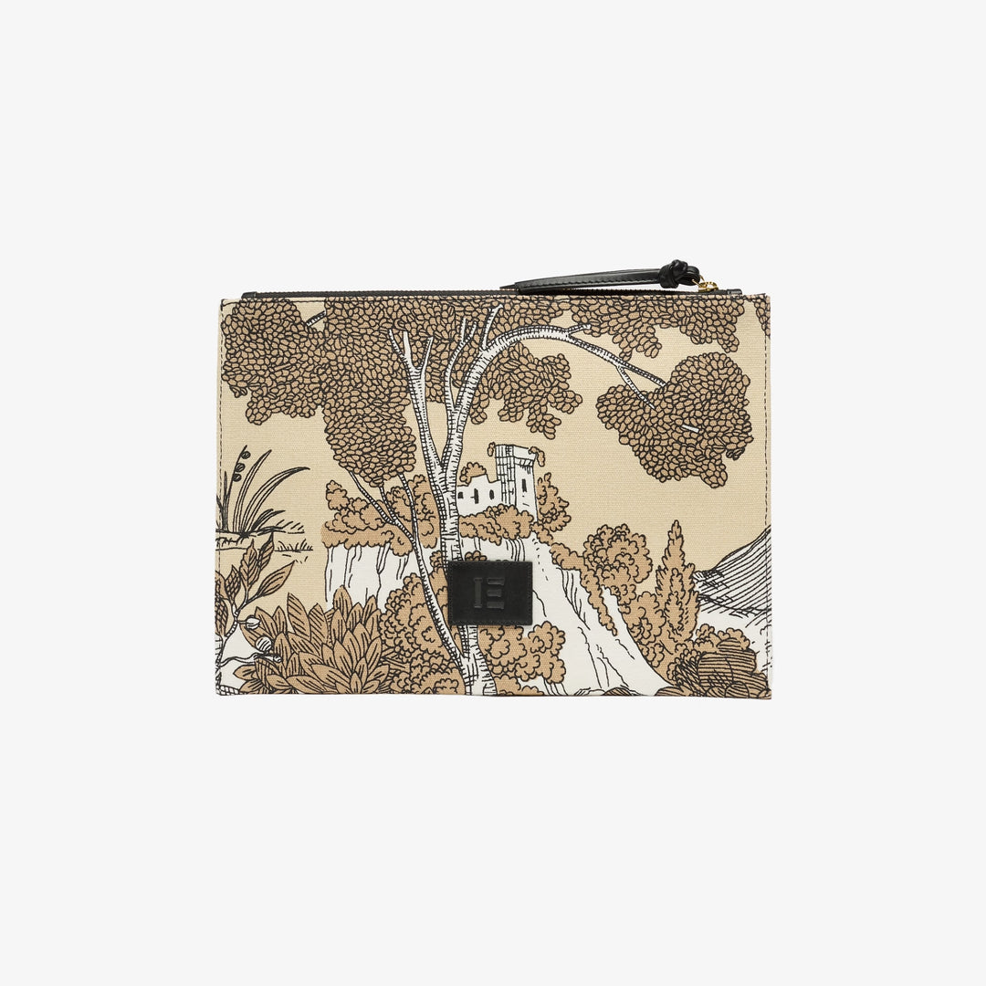 Histoire Pochette in Black Ecru & Gold