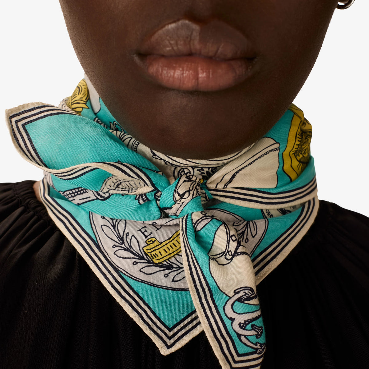 Carre 65 Octopus Turquoise Square Scarf