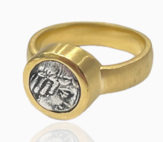 Gold Flora Coin Ring