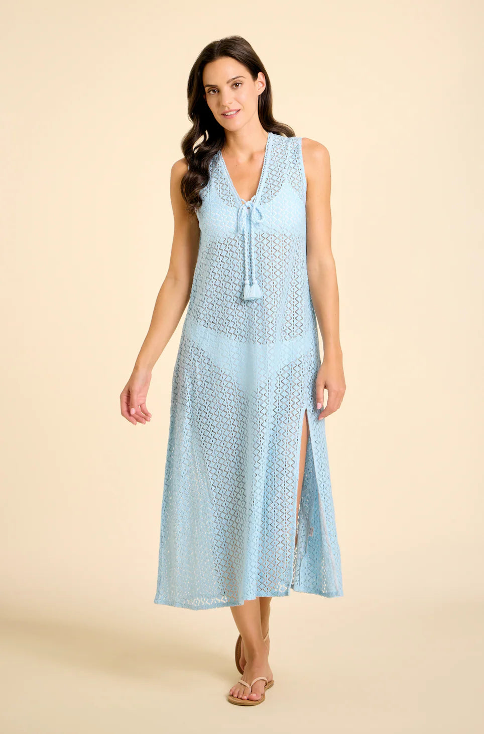 Sorrento Dress - Aria Crochet in Light Blue