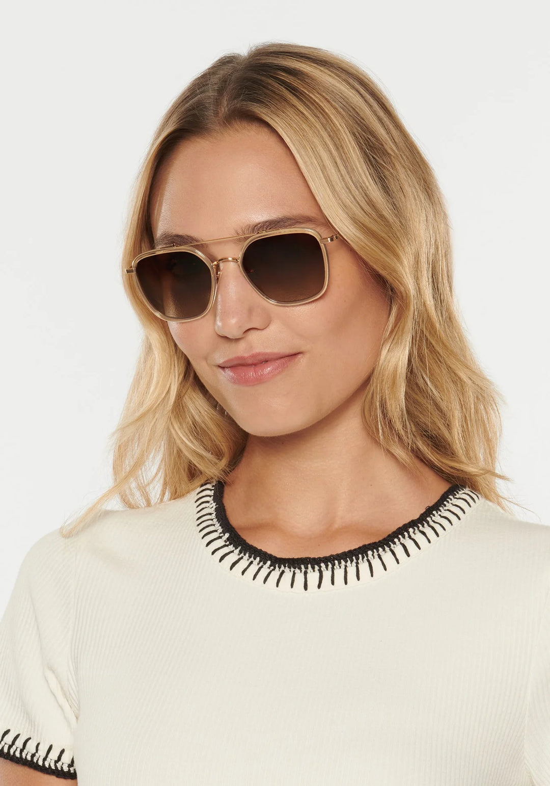 Austin Polarized Sunglasses in Champagne and Titanium