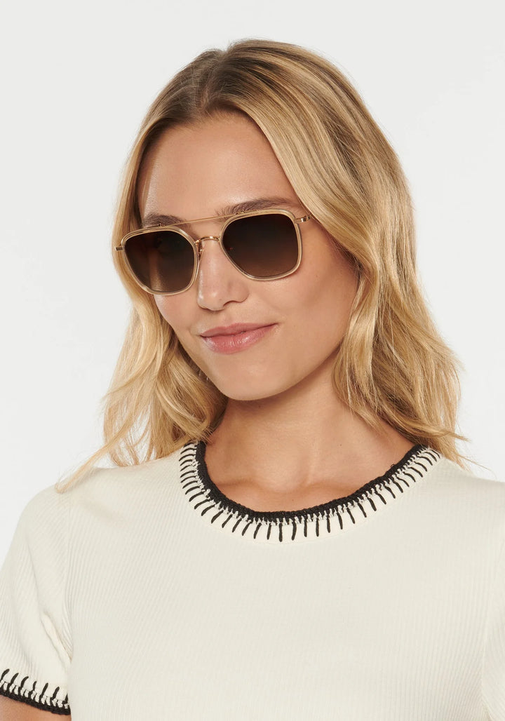 Austin Polarized Sunglasses in Champagne and Titanium