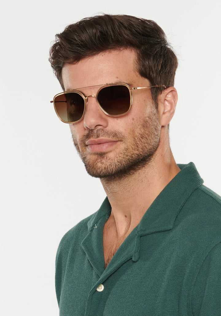 Austin Polarized Sunglasses in Champagne and Titanium
