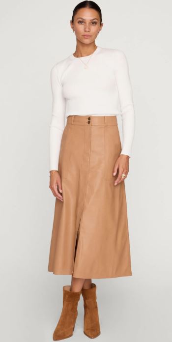 The Mica Vegan Leather Skirt