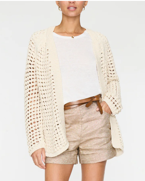 Keifer Handknit Cardigan in Ecru